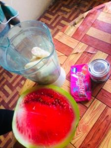 Banana and watermelon smoothie